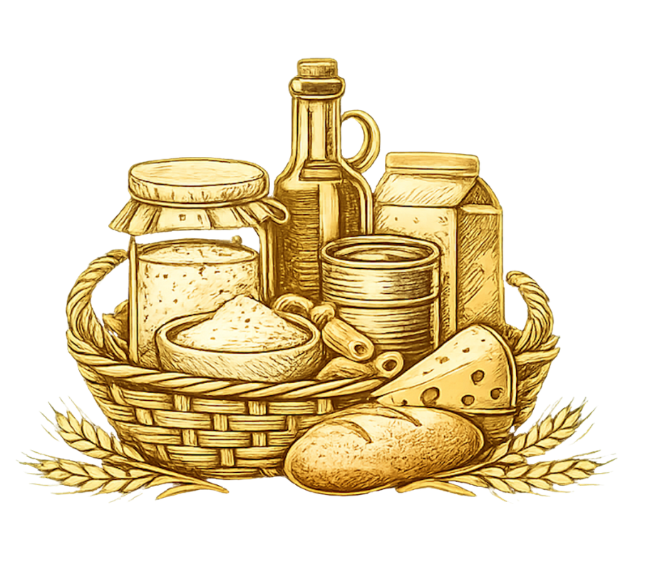 Sourdough starter care icon featuring a jar of active sourdough starter, artisan bread loaf, and wheat stalk.<br />
